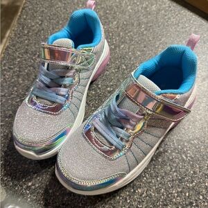 Kids' Holographic Sneakers with Blue Accents